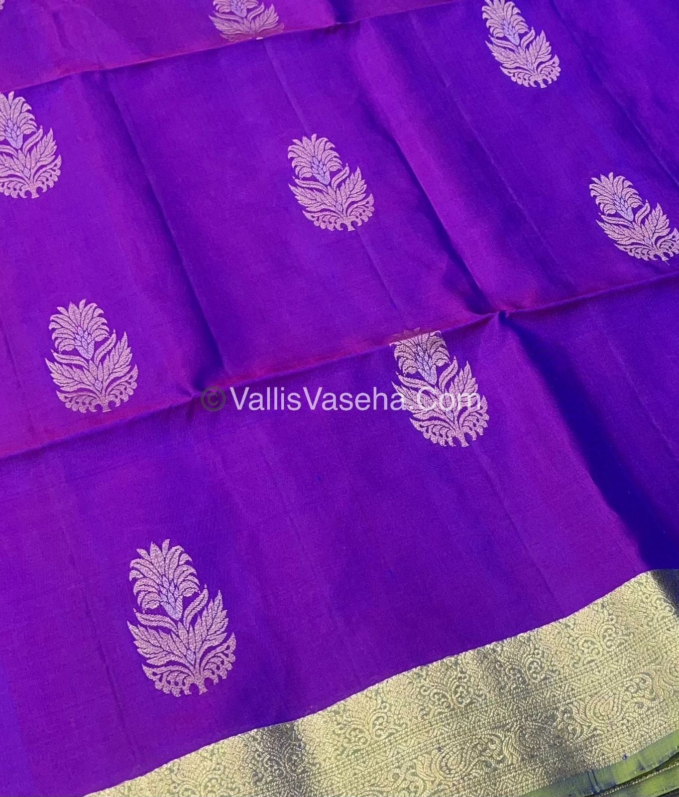 Pure Soft Silk Saree - Purplish Pink & Green Combo - VVPSS048