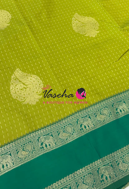 Semi Soft Silk -  Green  With Green - VVSSS038