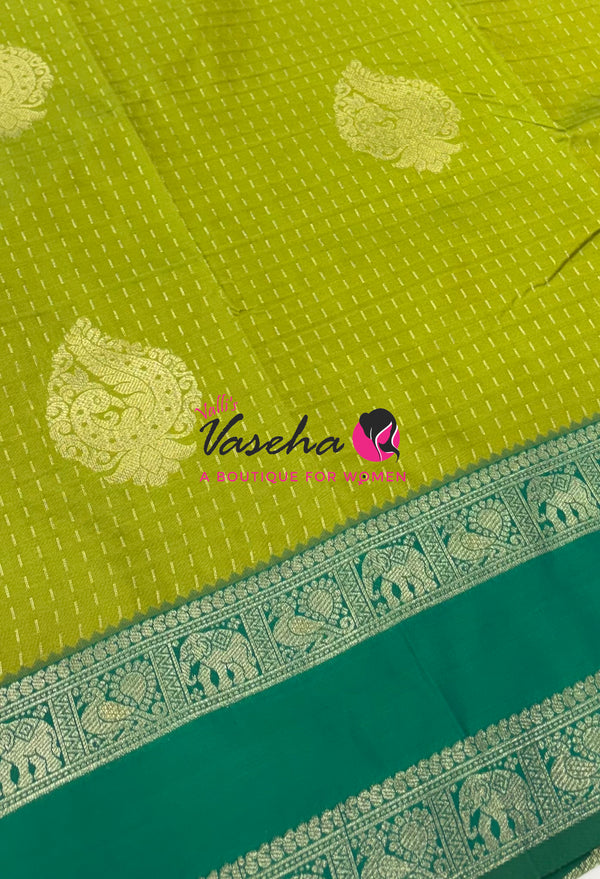 Semi Soft Silk -  Green  With Green - VVSSS038