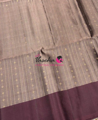 Pure Soft Silk Saree  - Beige & Wine Combo - VVPSS138