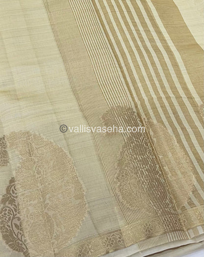 Semi Tussar Silk - Cream Shade - VVSTS002