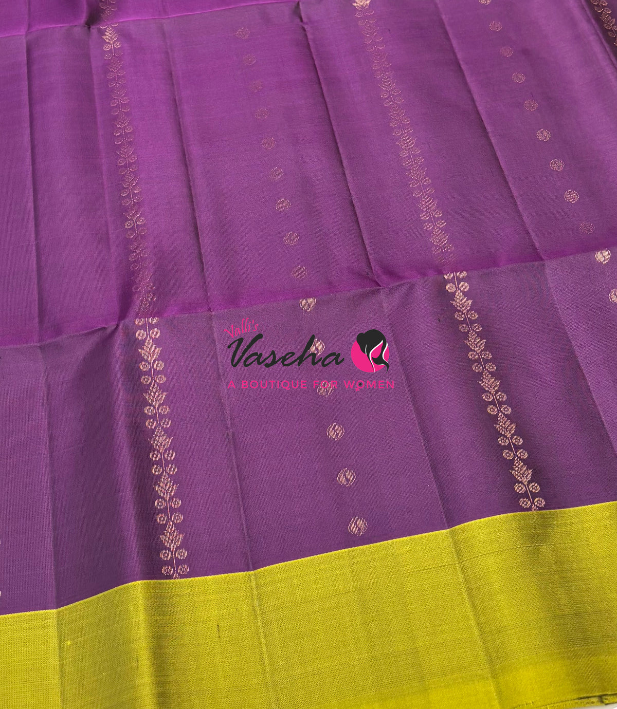 Pure Soft Silk Saree - Purple & Green - VVPSS120