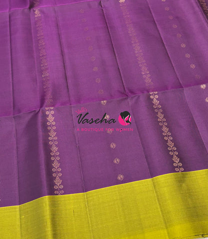 Pure Soft Silk Saree - Purple & Green - VVPSS120