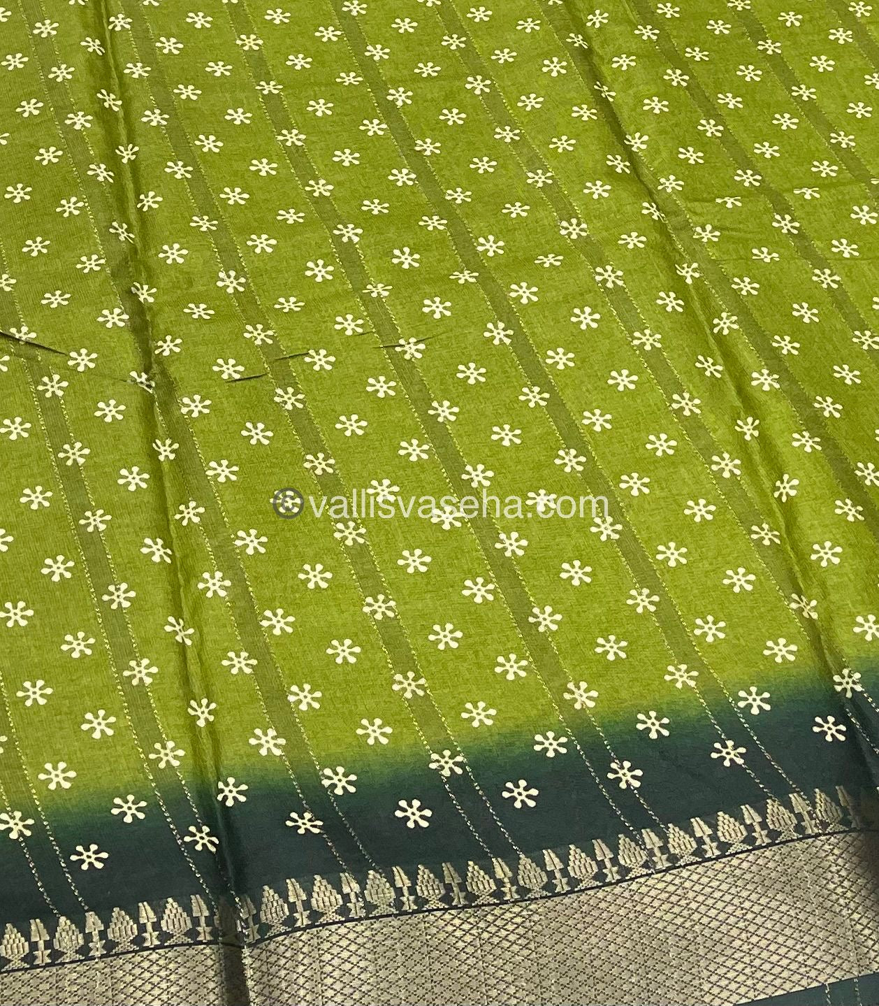 Chanderi Mixed Cotton Saree - Varli Prints - VVMCV001