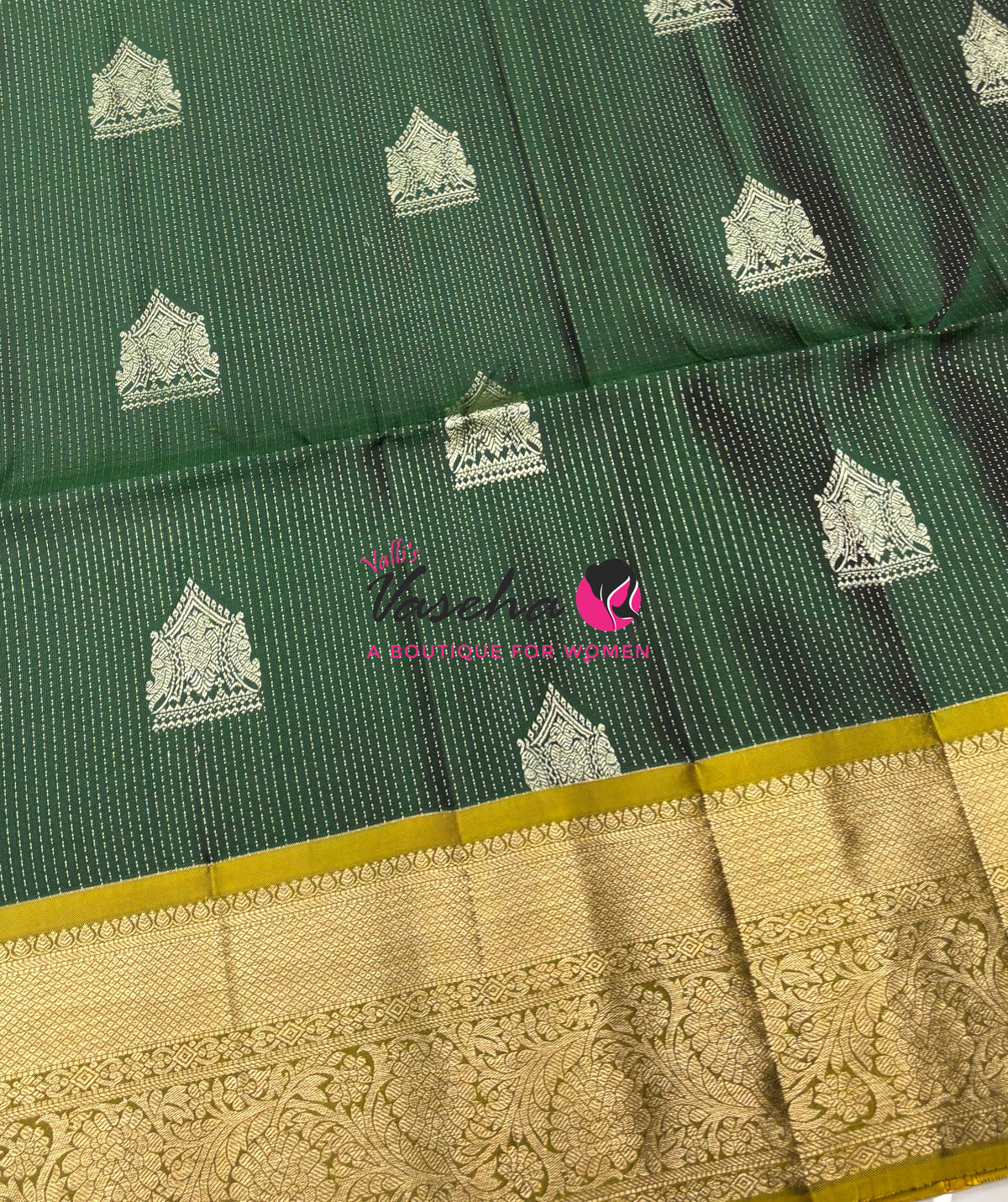 Half Mix - Pure Soft Silk Saree - Vairavoosi Design - Green & Lemon Green - VVPSS147