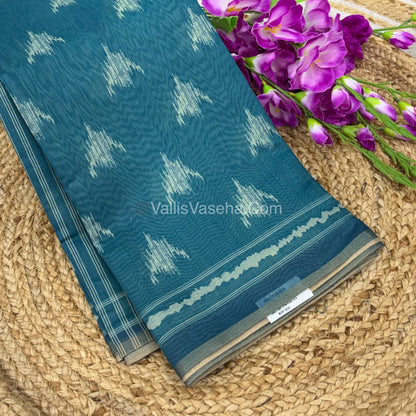 Semi Chanderi Saree - Blue Shade - VVSCS007