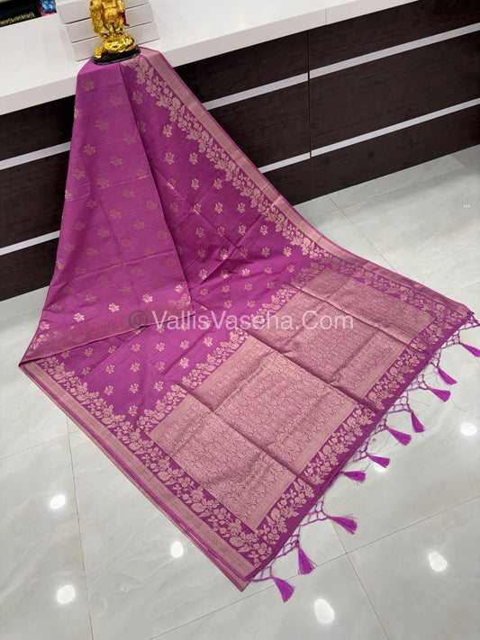 Banarasi - Heritage Silk - Semi Kathan Silk - Onion Pink Shade - VVBHS008