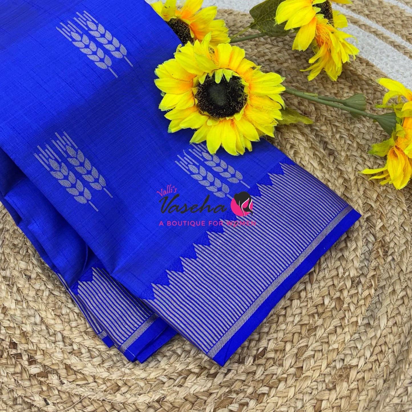 Semi Tussar Silk Saree | Ink Blue  Shade |VVSTS051