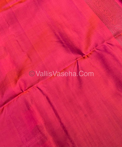 Pure Soft Silk Saree - Antique Zari - Border Less - Peachish Pink - VVPSS037