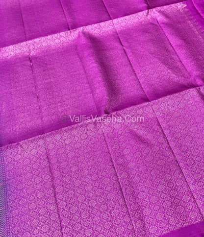 Pure Soft Silk Saree - Blue & Pink Purple Shade - VVPSS055