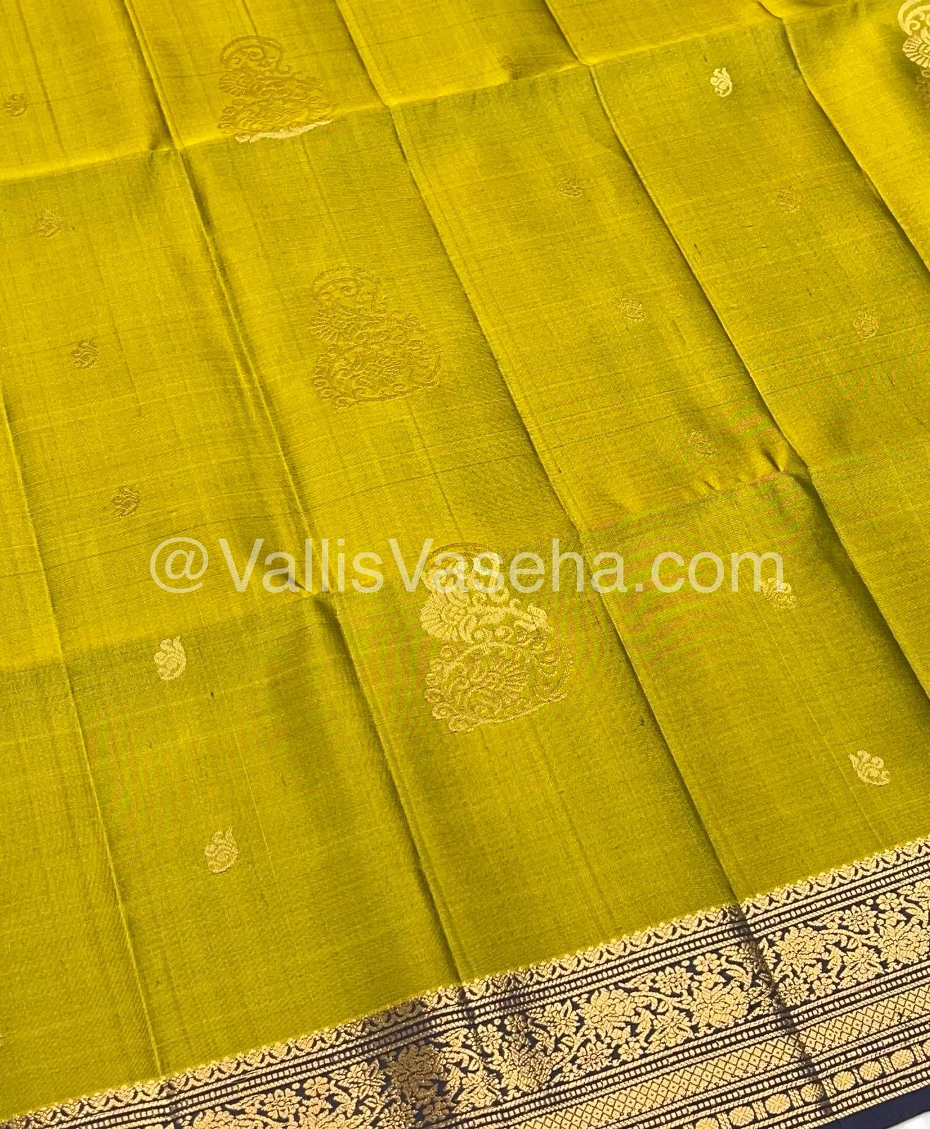 Pure Soft Silk Saree - Kanchi Border - Green & Manthulir Greenish Purple Combo - VVPSS046