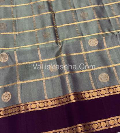 Pure Soft Silk Saree - Retta Petta Border- Mayil & Chakkaram - VVPSS057
