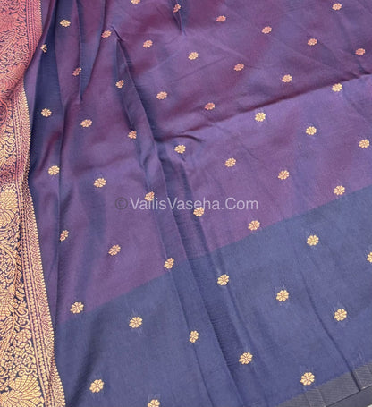 Semi Soft Silk - Violet With Blue Shade -VVSSS030 - 7