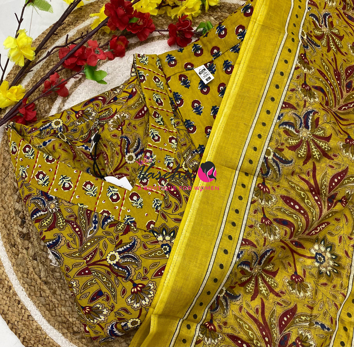Ready Made - Anarkali - Salwar, Kameez & Duppatta(3pc)- Printed Cotton - VVAS013