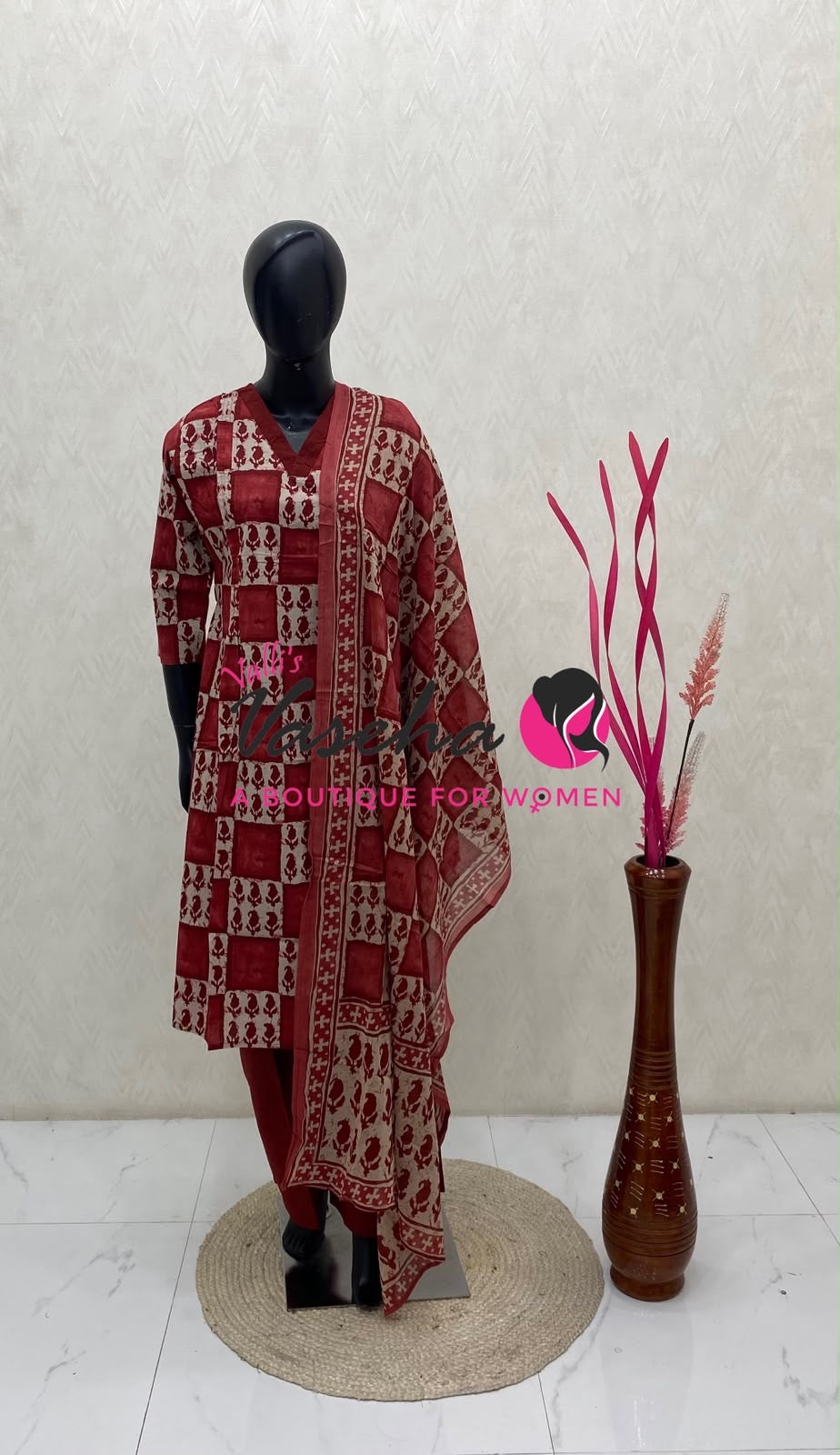 Ready Made | Anarkali Set  |Salwar, Kameez & Duppatta(3pc)|Cotton |VVRMS041