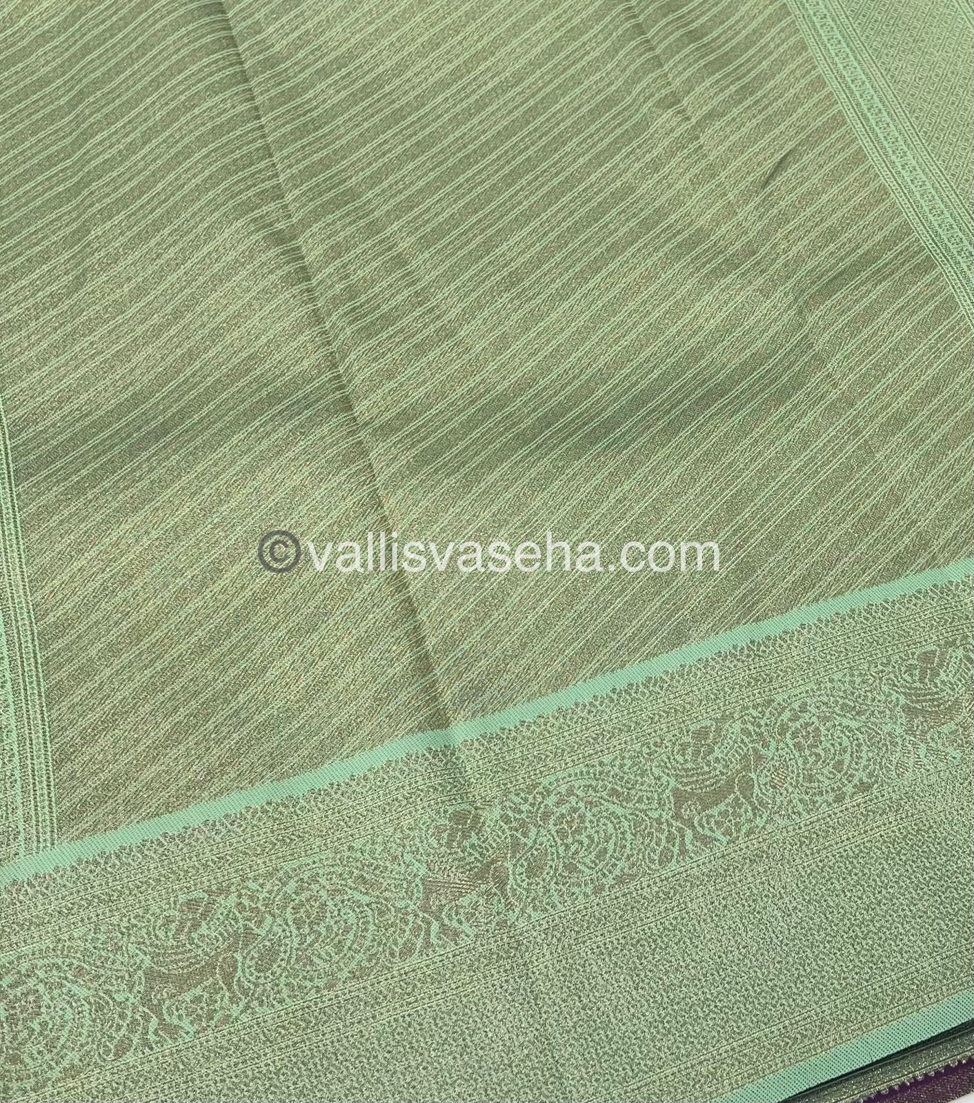 Semi Kanchi Silk - Dark Purple & Light Green Shade  - VVSKS004