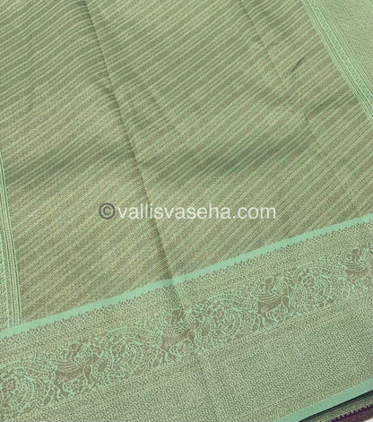 Semi Kanchi Silk - Dark Purple & Light Green Shade  - VVSKS004