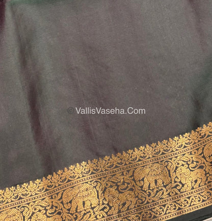 Pure Soft Silk Saree - Kanchi Border -  Dark Green Shade - VVPSS046