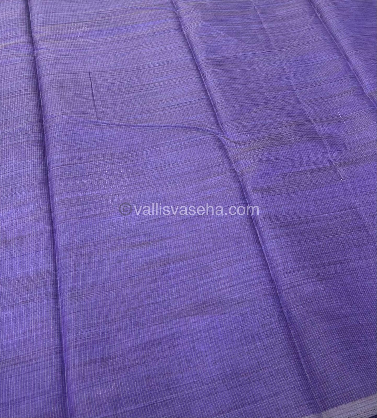 Semi Tussar Silk Saree - Violetish Blue Shade - VVSTS009