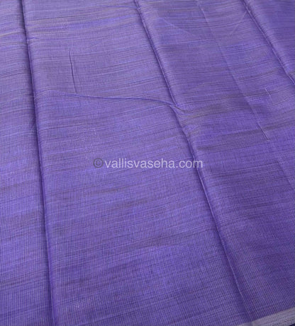 Semi Tussar Silk Saree - Violetish Blue Shade - VVSTS009