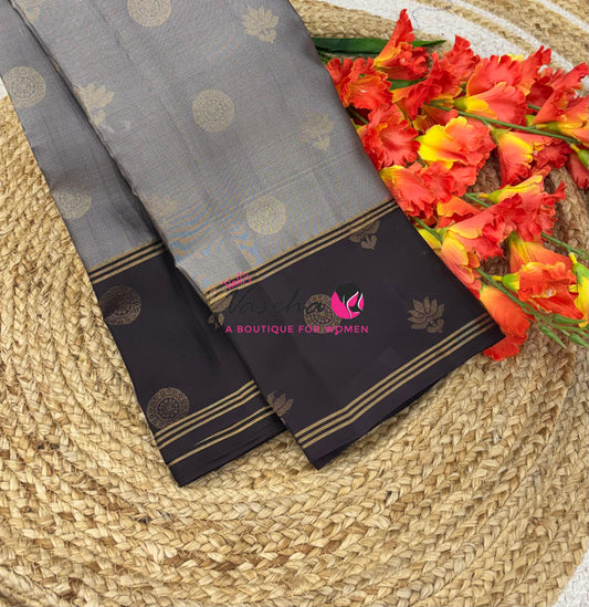 Half Mix - Pure Soft Silk Saree - Long Retta Petta Border with Butta - VVPSS105