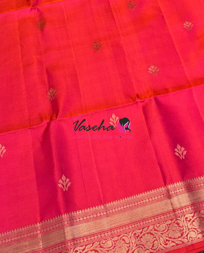 Pure Soft Silk Saree  - Orangish Peach Shade - VVPSS135