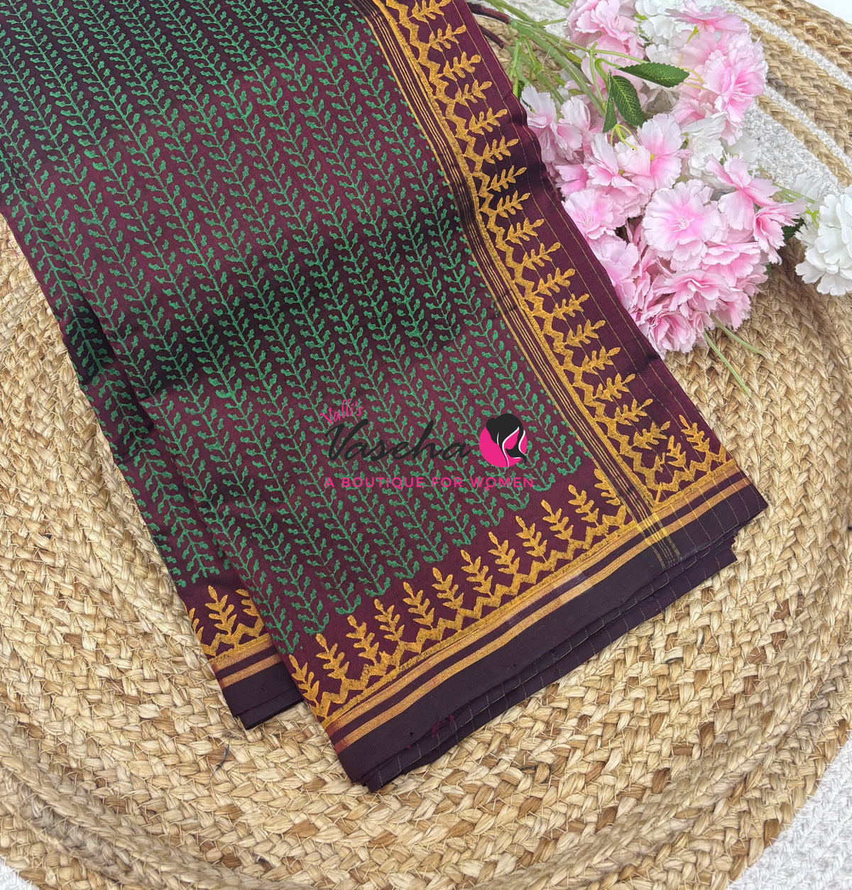 Pure Printed Silk Cotton Sarees - Maroon Shade  - VVPSC004