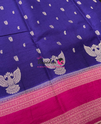 Banarasi - Heritage Silk - Violetish Blue With Pink - VVBHS015