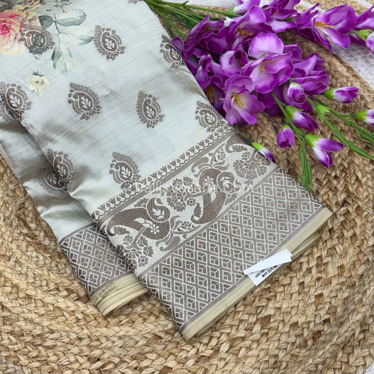 50% less - Offer Saree - Tussar  Saree - VVDS003