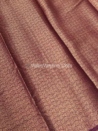 Bamboo Silk Saree  - Dark Green ( Pasi Payaru Green) with Wine Shade - VVBSS001