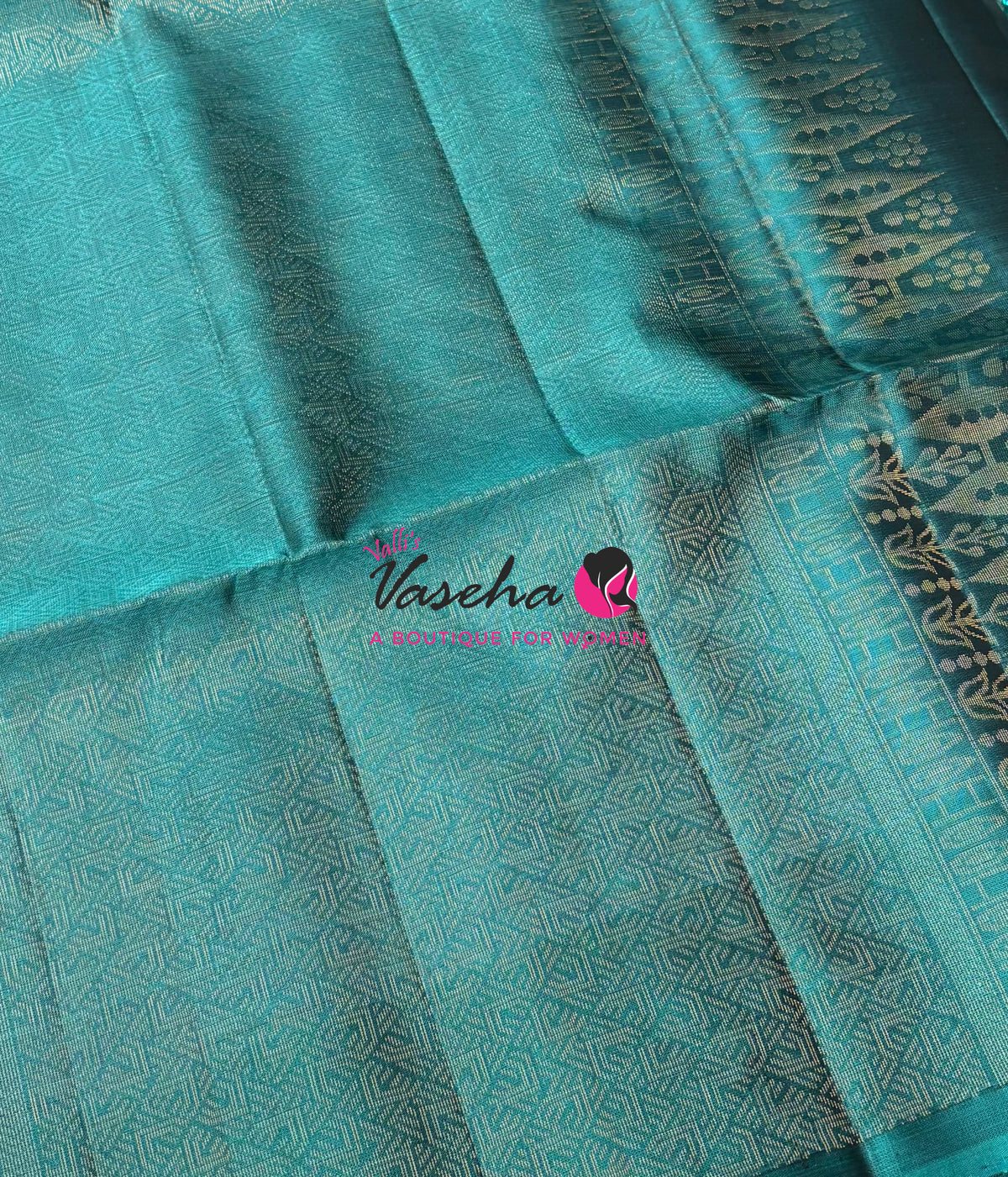 Pure Soft Silk Saree  - Vairavoosi Pattern - Brown With Blue - VVPSS095