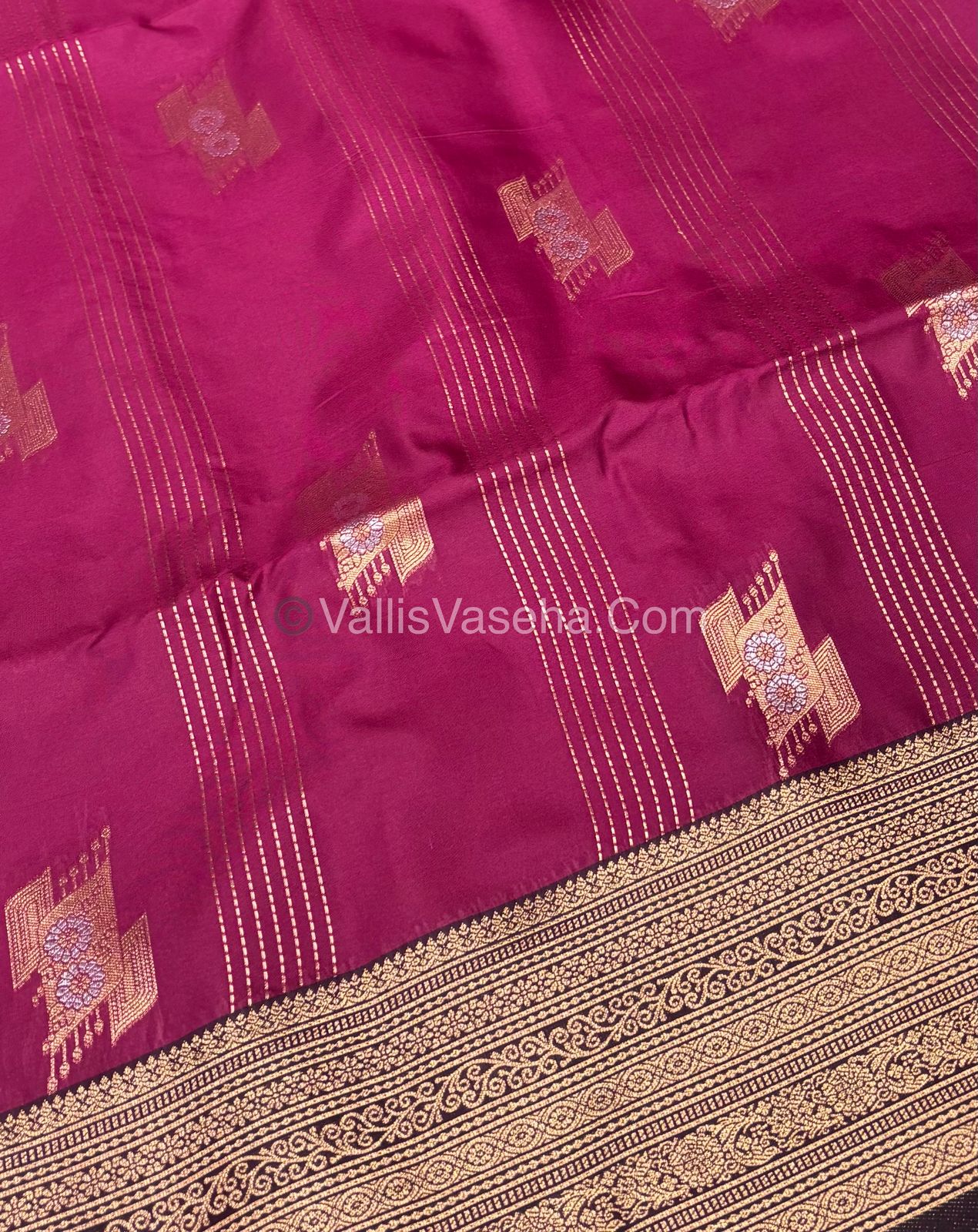 Semi Soft Silk - Light Purple With Dark Purple Shade -VVSSS032 - 5