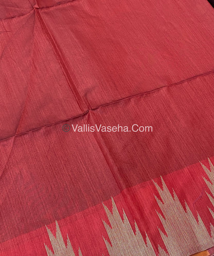 Semi Raw Silk - Brown With Maroon Shade - VVRS002