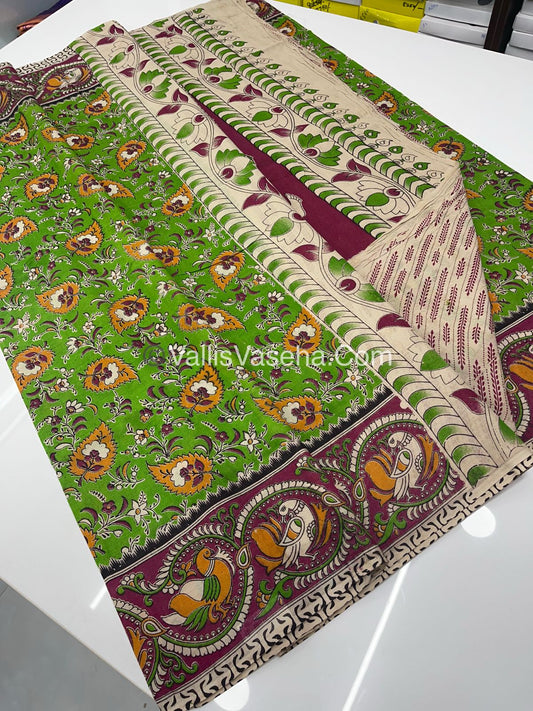 Pure Kalamkari Cotton Saree - VVPKC001