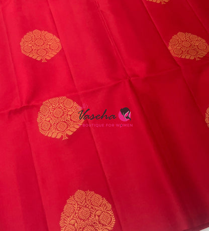 Pure Soft Silk Saree - Border Less - Red Shade - VVPSS078