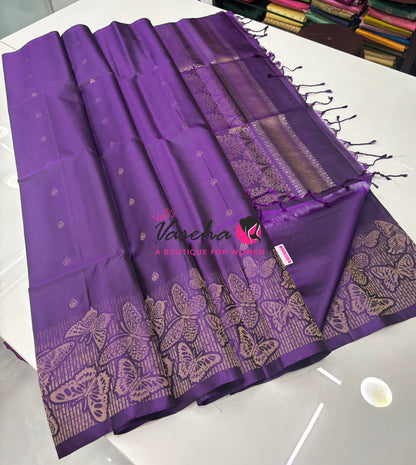 Pure Soft Silk Saree  -  Purple Shade - VVPSS094
