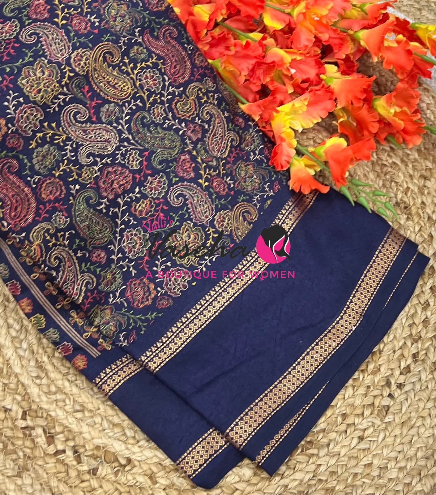 Casual Wear - Fancy Mixed Cotton - Navy Blue Shade - VVFMC007