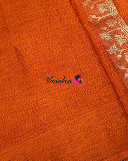 Banarasi - Heritage Meenakari Silk - Orange Shade - VVBHS014