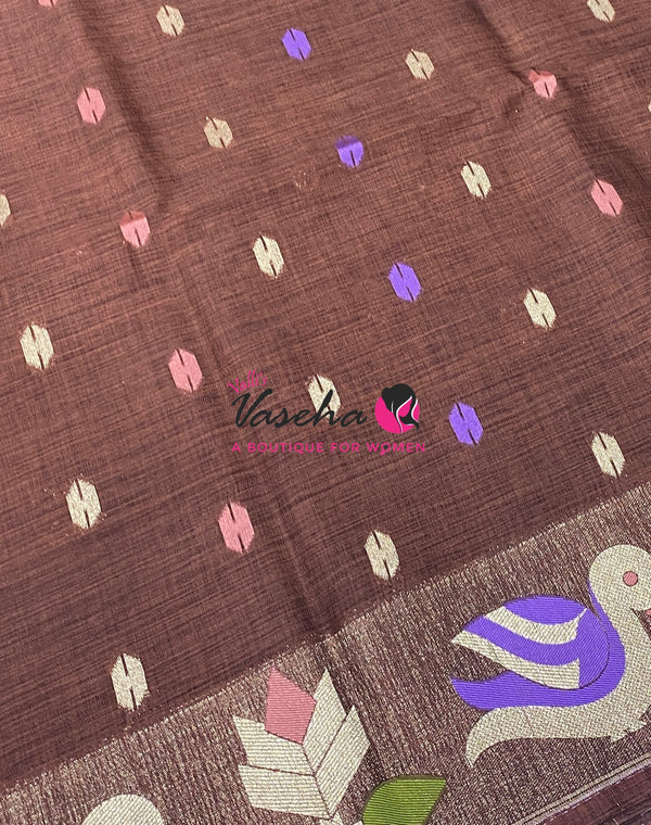 Banarasi - Heritage Meenakari Silk - Brown Shade - VVBHS014