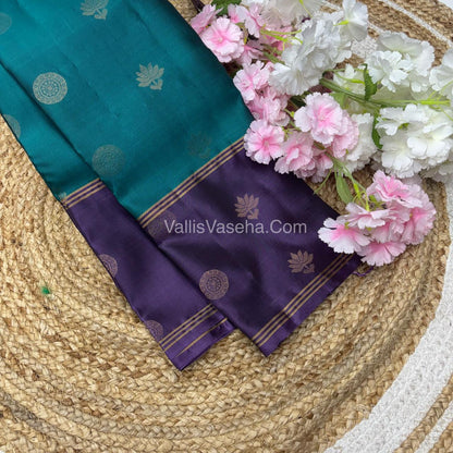 Half Mix - Pure Soft Silk Saree - Long Retta Petta Border with Butta - VVPSS050