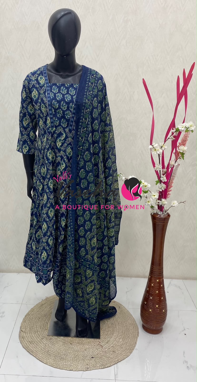 Ready Made | Semi Anarkali Set  (3pc)|Cotton |VVRMS030