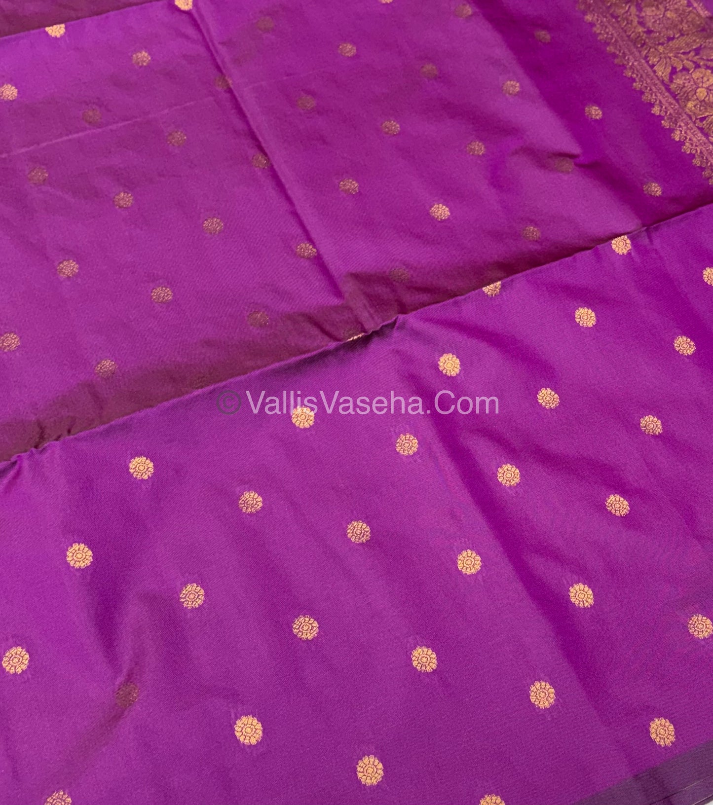 Semi Soft Silk - Kolam Design - Dark Purple Shade -VVSSS029