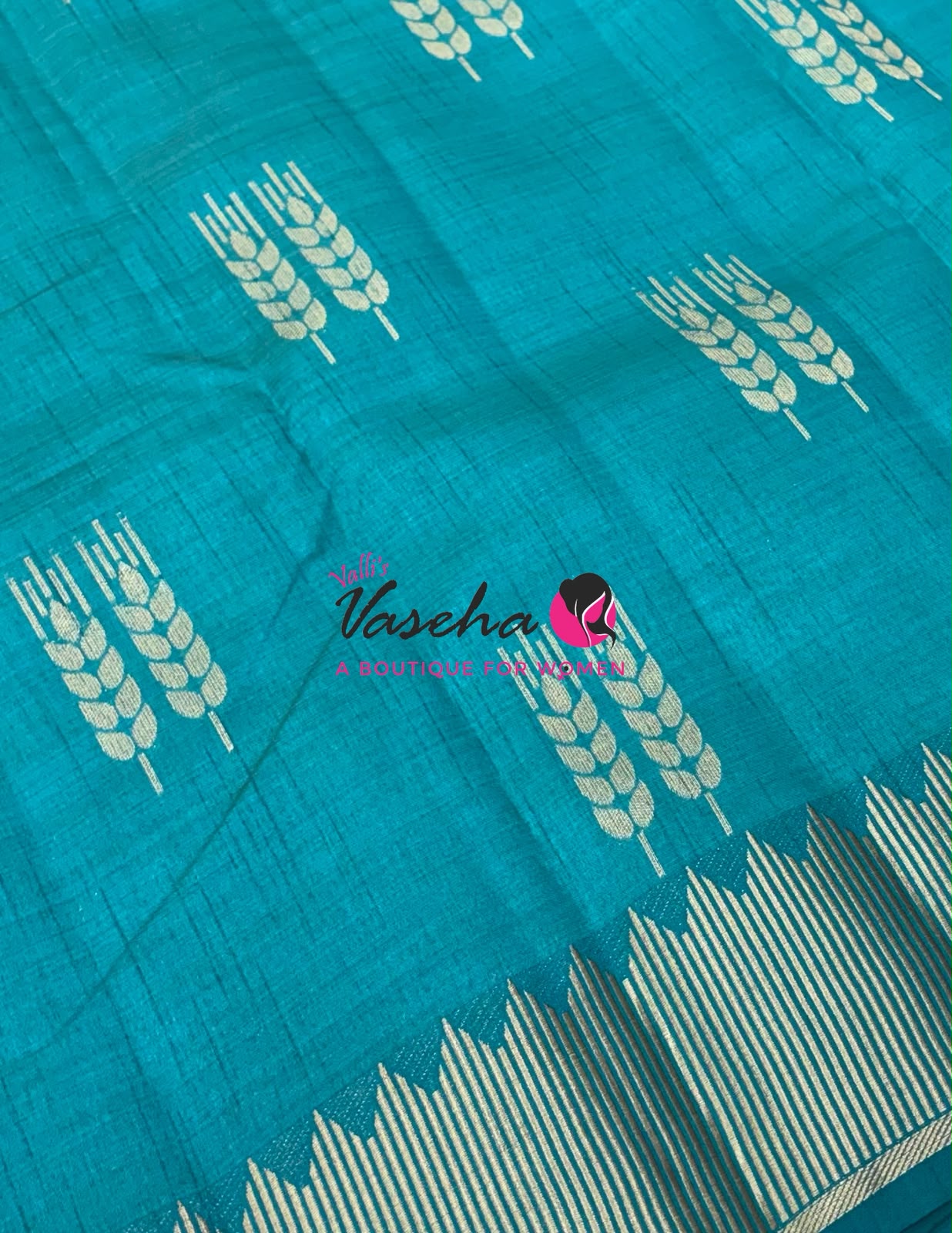 Semi Tussar Silk Saree | Blue  Shade |VVSTS051