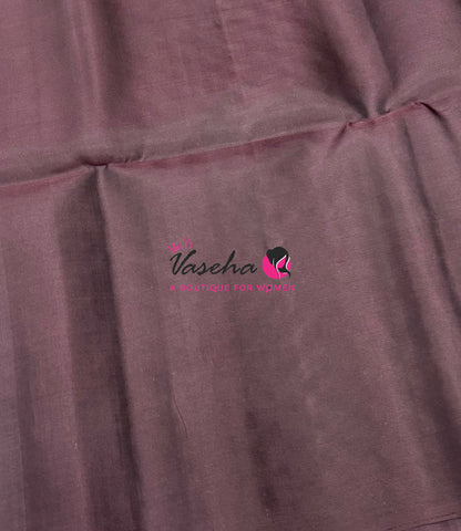 Pure Soft Silk Saree  - Vairavoosi Pattern - Pink With Brown - VVPSS095
