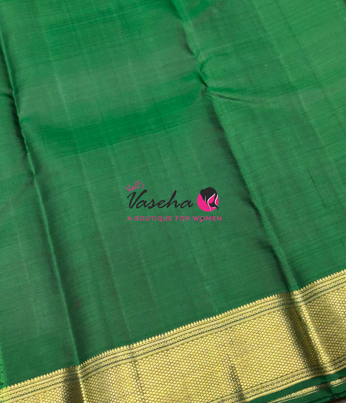 Pure Kanchipuram Silk Saree - Green Shade  - VVPS027