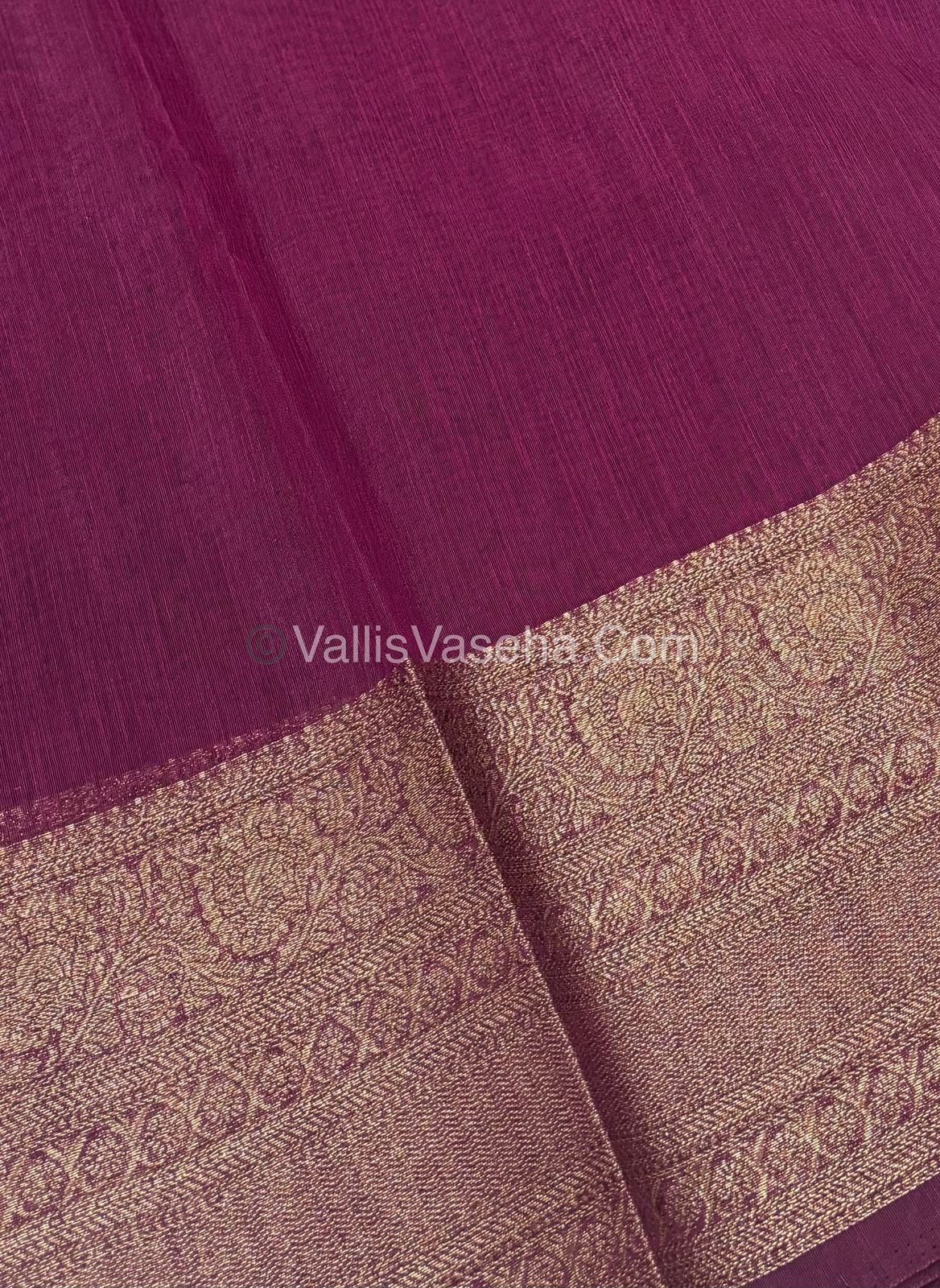 Bamboo Silk Saree -  Blue with wine Shade - VVBSS009