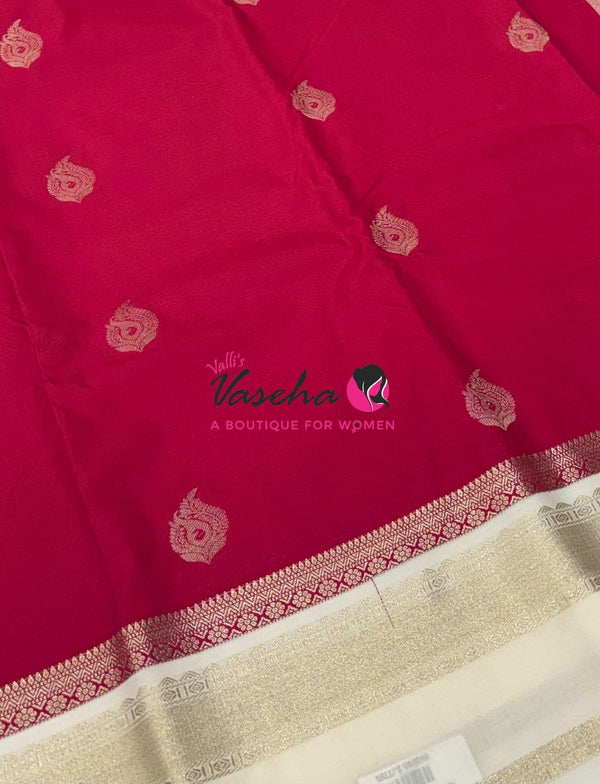 Semi Kanchi Silk  - Pink & Cream  - VVSKS007
