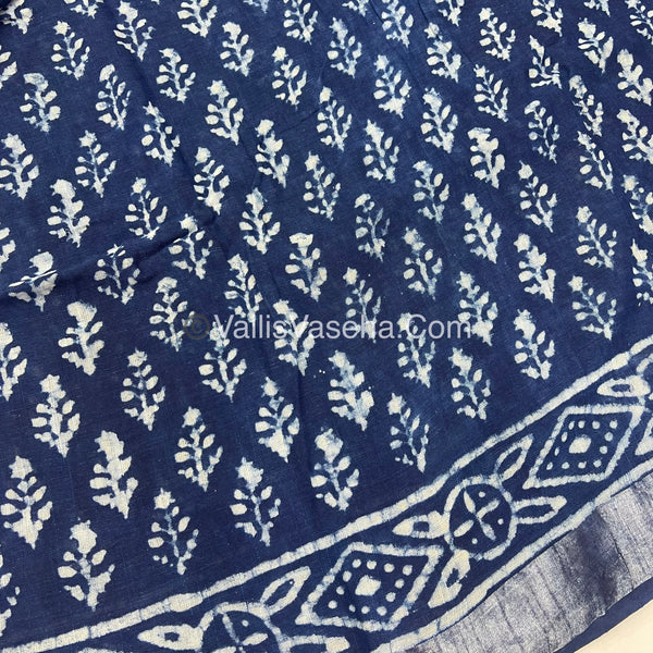 Linen Mixed Cotton Saree |VVLMP001