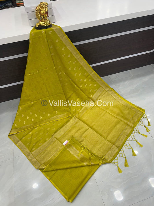 Banarasi - Heritage Silk - Semi Kathan Silk - Lemon Yellow Shade - VVBHS003