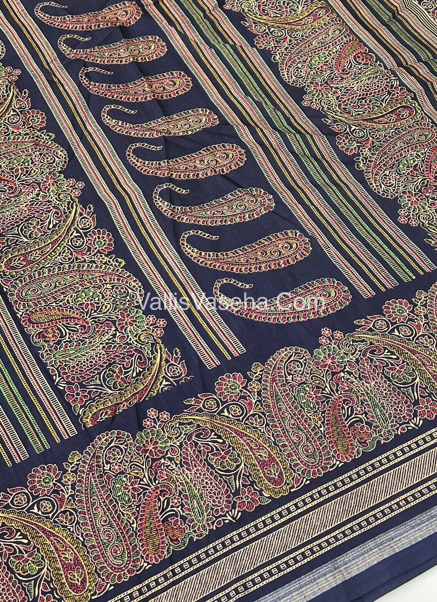 Casual Wear - Fancy Mixed Cotton - Navy Blue Shade - VVFMC001